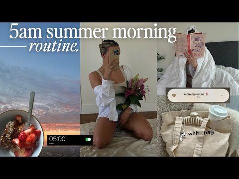 5AM MORNING ROUTINE | productive habits, how waking up early changed my life, summer 2023 🍓