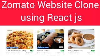 Zomato Website Clone using React js