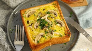 ひと工夫でおしゃれ朝ごパン！ ベーコンと きのこの キッシュ風 トースト のレシピ 作り方