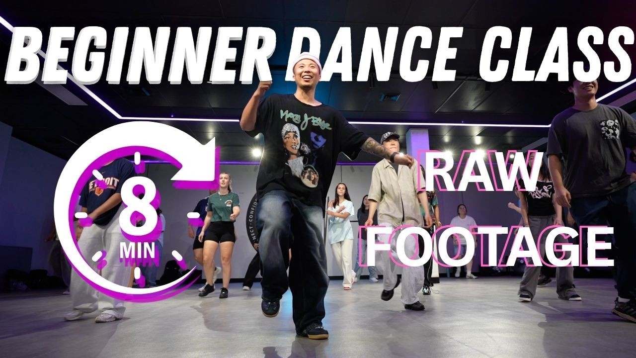 8 mins Beginners hiphop dance class warm up focusing on size and energy changes