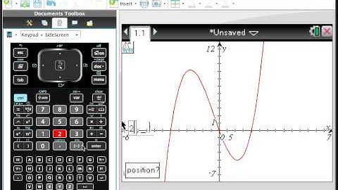 TI Nspire CX CAS : Derivative at a point on the graphs page.