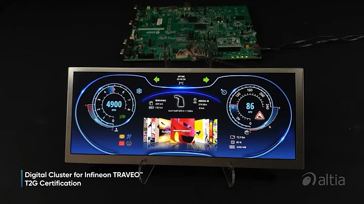 Altia Digital Cluster HMI on Infineon TRAVEO™ T2G