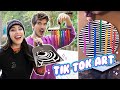 Trying Viral Tik Tok Art Techniques - Tiffy Tries w/ Joey Graceffa