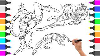 Drawing KPop Demon Hunters Characters Part 38 / Satisfying Huntrix Coloring Pages / Rumi Mira Zoey