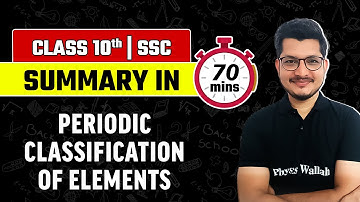 Summary of PERIODIC CLASSIFICATION OF ELEMENTS | Chemistry | Class 10th | SSC