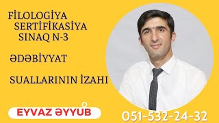 Filologiya Sertifikasiya Sınağı N-3 Ədəbiyyat Suallarının Izahı Eyvaz Əyyub 051-532-24-32 