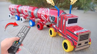 Amazing idea with matchboxes and aluminum cans, electric cargo truck