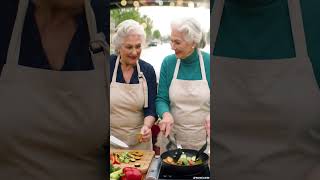 French Grandmas with Dog Cooking Ratatouille on a River Boat” #grandmacooks