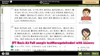 JFT Basic A2 Full sample test 2025  with answers @jfttesttutorial