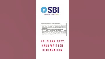 SBI Clerk 2022 Handwritten declaration #sbiclerk #motivation #sbipo #banking