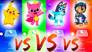 Pikachu VS Pinkfong VS Bluey Bingo VS Paw Patrol