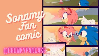 SonAmy | “Can I join you, Ames?” | 💙🩷 Sonic & Amy fan comic