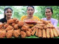 Yummy cooking Chicken leg crispy with hot dog crispy recipe - Amazing cooking