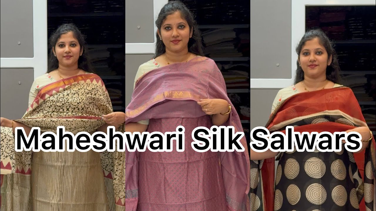 Maheshwari Silk Unstitched Salwars @Eza_fabz 