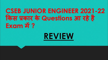 CSEB JE Questions 2021-22 Review