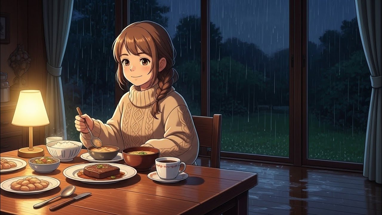 Living alone on a rainy evening | Cooking food | Healing vlog | Ghibli style Asmr for sleep