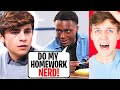 Student Forces Nerd To Do His School Work (LANKYBOX REACTION!?) *SHOCKING ENDING*