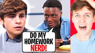 Student Forces Nerd To Do His School Work (LANKYBOX REACTION!?) *SHOCKING ENDING*