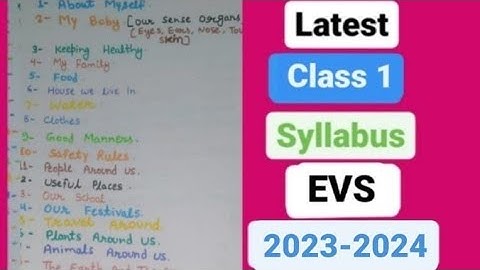 class 1 EVS syllabus 2023 - 2024/Latest EVS syllabus for class 1/@englishworksheet