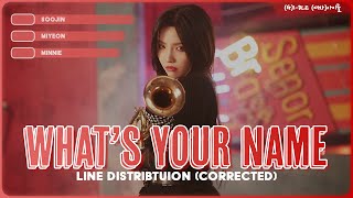 Download lagu Updated! - (G)I-DLE (여자)아이들 - 'What's Your Name' - Line Distribution
