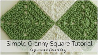 Simple Crochet Granny Square  Beginner Friendly