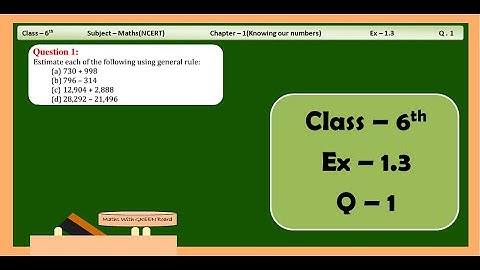 Ex 1.3 Q 1 | Class 6th Maths | Chapter 1 (Knowing Our Numbers) | Maths With GREEN Board