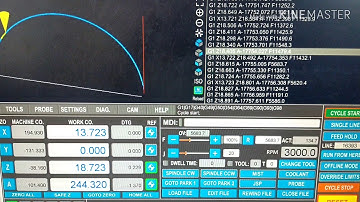 UCCNC V1.2113 G93 Inverse time feed mode using Rotary A Axis