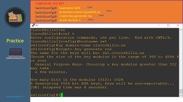 Secure switch VTY access using SSH