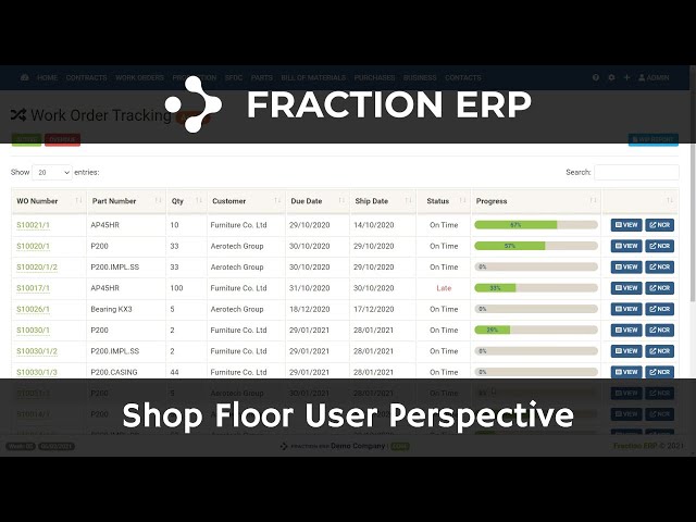 Fraction ERP   SFDC from shop floor view