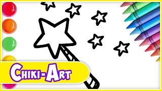 Magic Wand Drawing & Coloring | Learning Videos for Kids | Kiddley Doo Art Magic Wand Drawing & Coloring | Learning Videos for Kids | Kiddley Doo Art