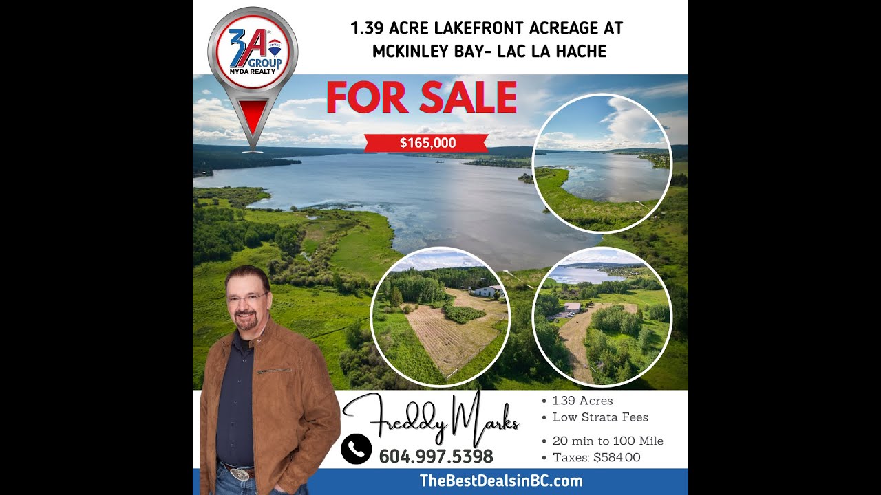 1.39 Acre Lakefront Acreage at Mckinley Bay Lake Lac La Hache**FOR
