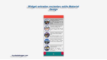Widget entradas recientes estilo Material design