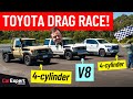 Drag race: V8 LandCruiser 70 v 4-cyl LandCruiser 70 v 4-cyl HiLux, roll race and 1/4 mile times image