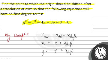 Find the point to which the origin should be shifted after a translation of axes so that the fol...