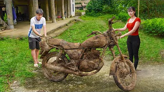 Girl Restores SUZUKI GN125 Motocycle from 90s, A Gift from Young Man's Deceased Father