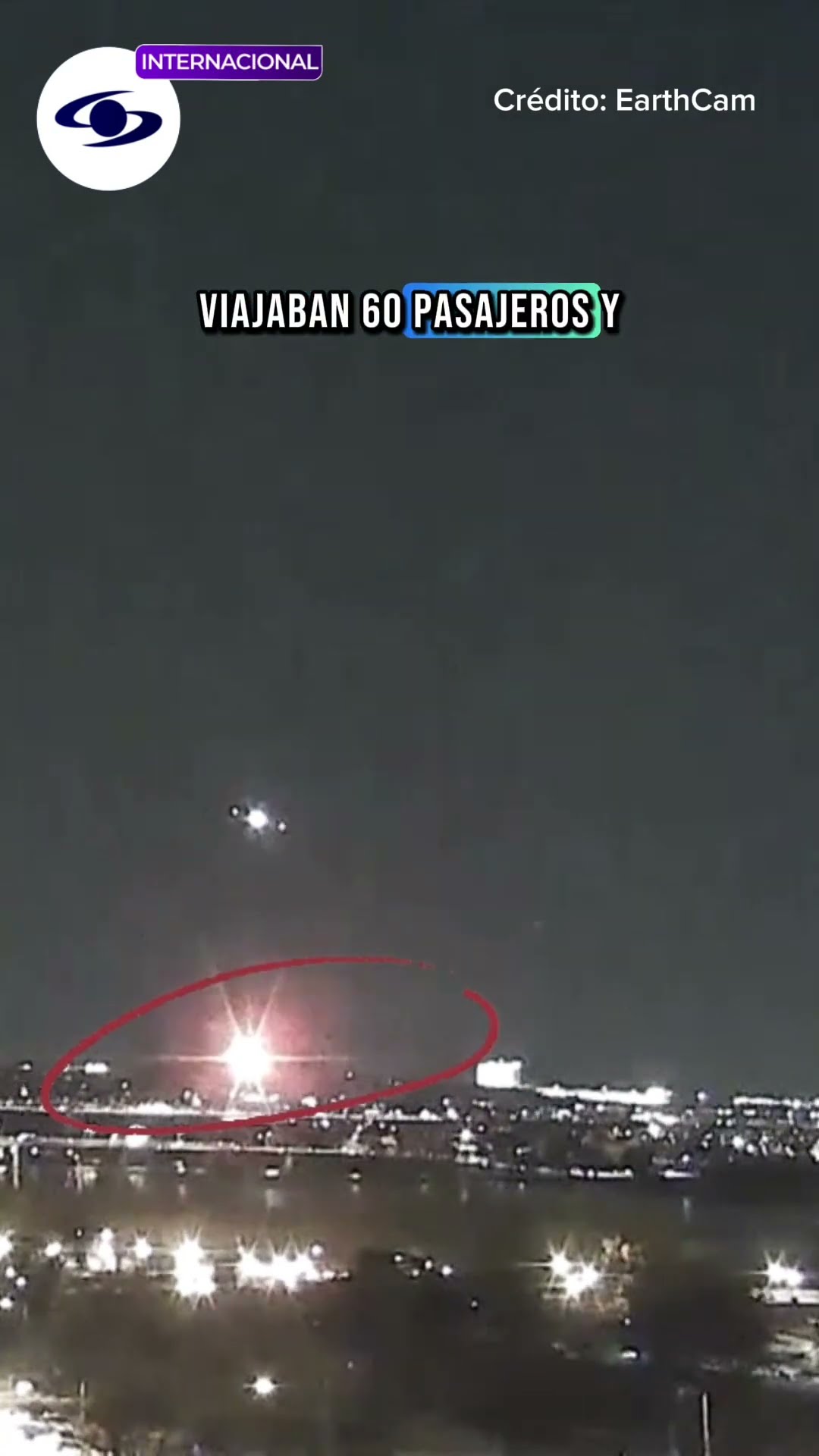 Avión de pasajeros cae al río Potomac tras chocar con helicóptero en Washington