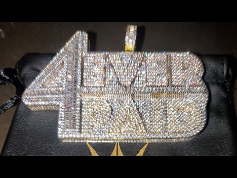 Hiphopbling 4 Ever Paid Baguette 3 Tone Vvs Cz Iced Out Pendant