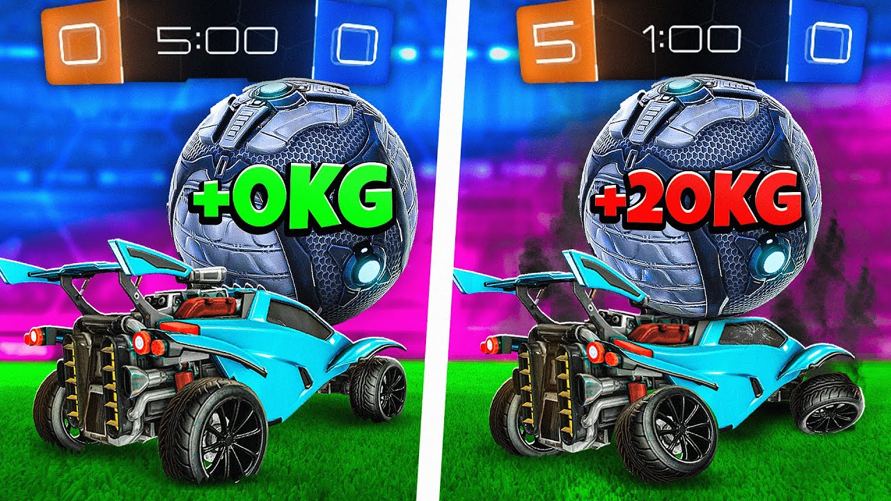 ROCKET LEAGUE MAS A CADA GOL A BOLA FICA MAIS PESADA (bola de 20kg até bola 100kg)