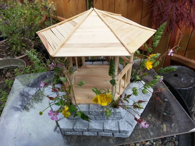 Amazing Build Cute Gazebo From Popsicle Sticks! Satisfying Mini Crafts 