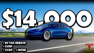ALL Tesla Incentives To Buy a Tesla For HALF PRICE (EV Tax Rebate, CVRP, CVAP and MORE)