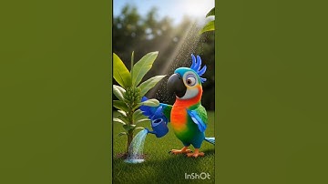 A hardworking parrot planted a banana tree in his yard.#ai #shorts #parrot #banana #tota #snake
