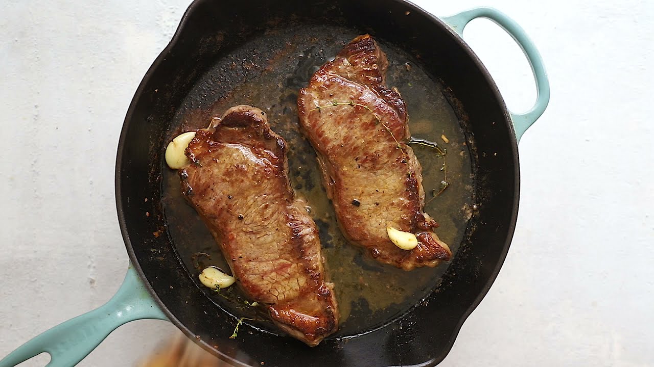 Perfectly Seared Cast Iron Steaks with Mushroom