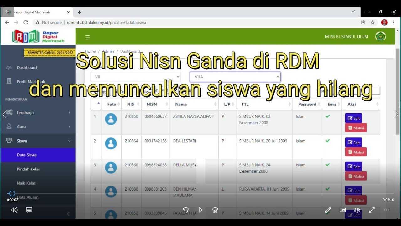cara mengatasi Siswa Hilang di RDM dan mengatasi jika muncul NISN Ganda