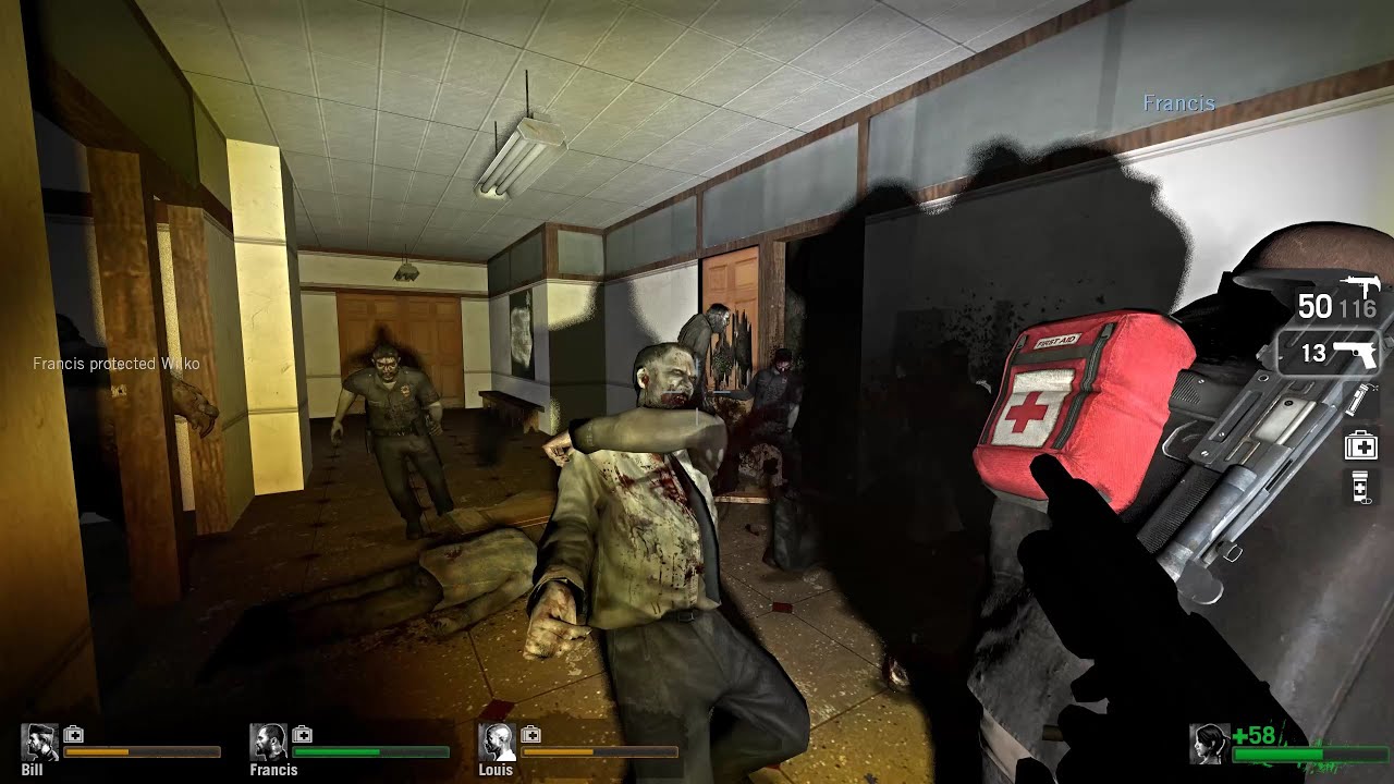 Left 4 Dead Campaign Gameplay 128 - Silent Hill: School