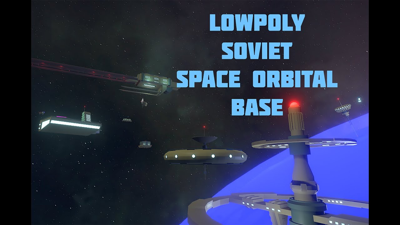 LowPoly Space Orbital Base Asset