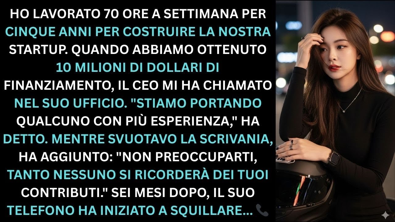 Mi ha licenziato dopo 10 milioni raccolti; ha dimenticato ero l’unico.