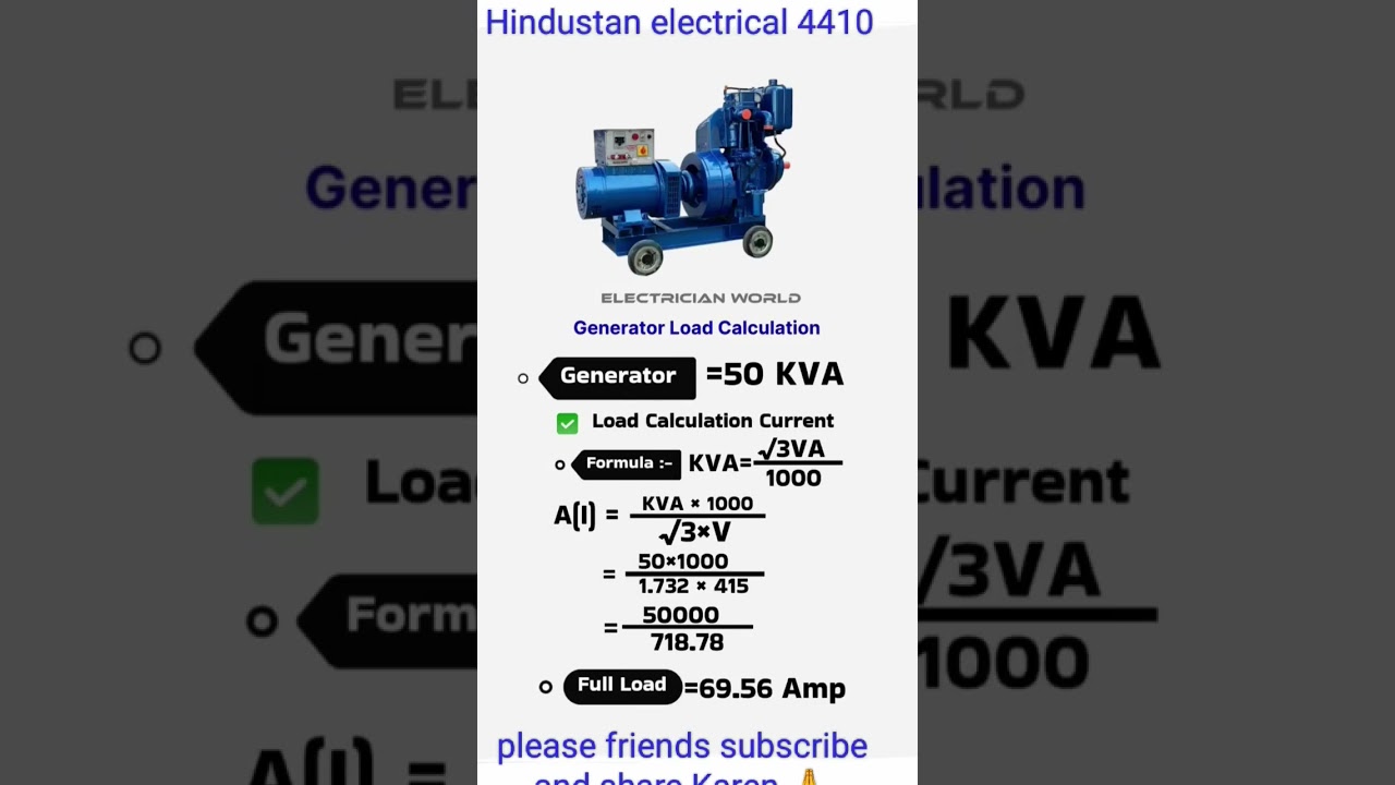 diesel generator load calculation