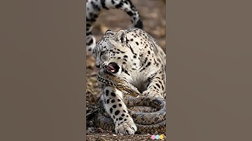 Snow Leopard Hunts a Python#ai#GPT#sora#openai#story#animal