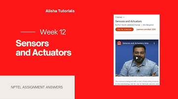 Sensors and Actuators Nptel Assignment Answers Week 12