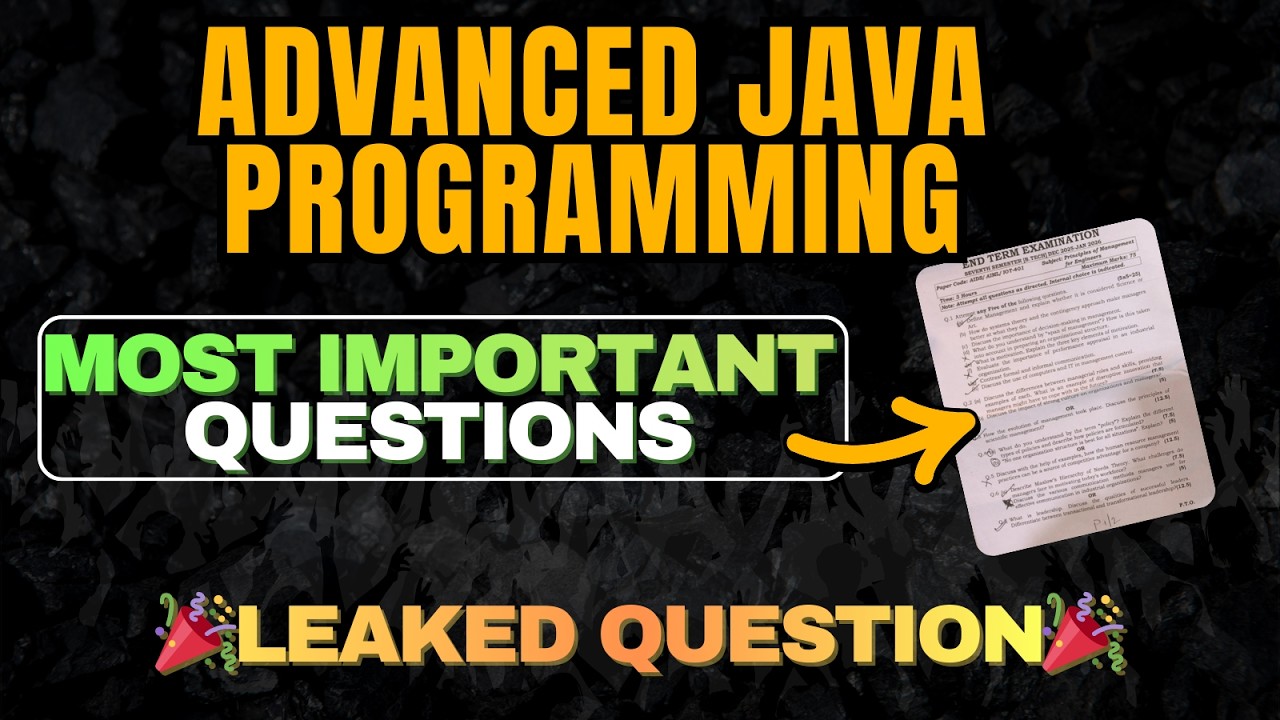 Advanced Java Programming | Important Topics & Most Repeated Questions ...